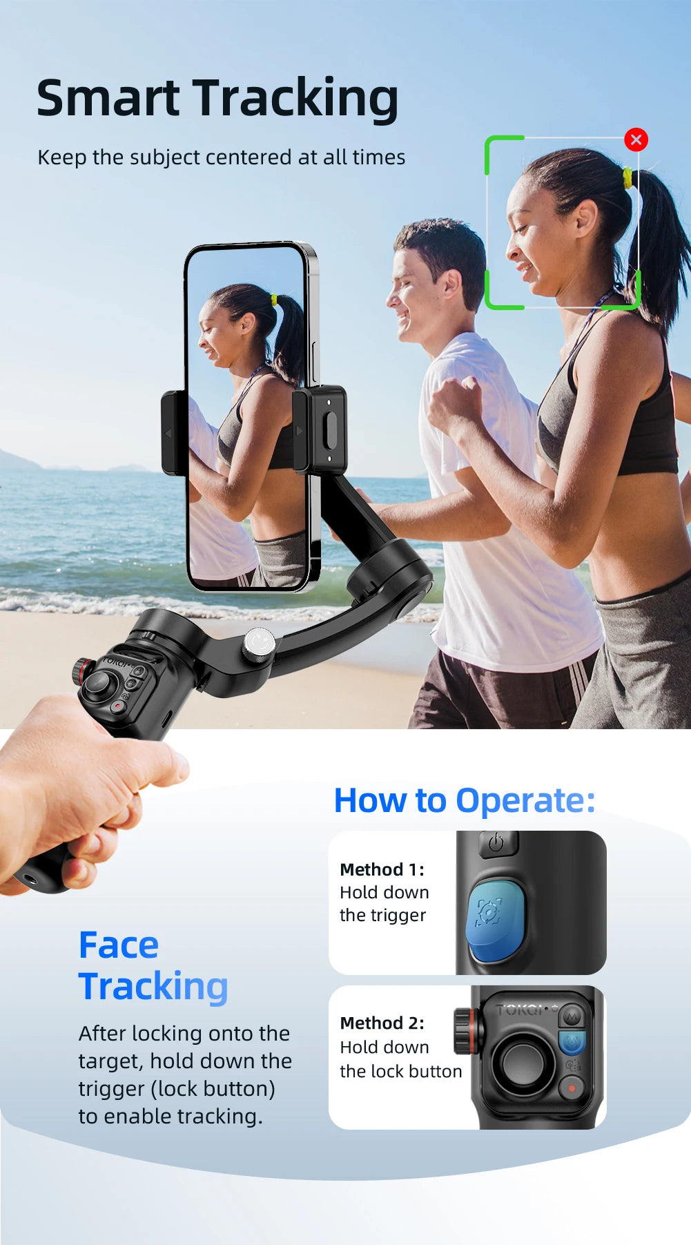 M02 New 3-Axis Handheld Gimbal Stabilizer for Smartphone with Wireless Remote for iPhone Android Phone Face Tracking Tiktok Vlog