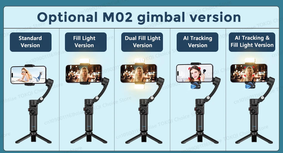 M02 New 3-Axis Handheld Gimbal Stabilizer for Smartphone with Wireless Remote for iPhone Android Phone Face Tracking Tiktok Vlog