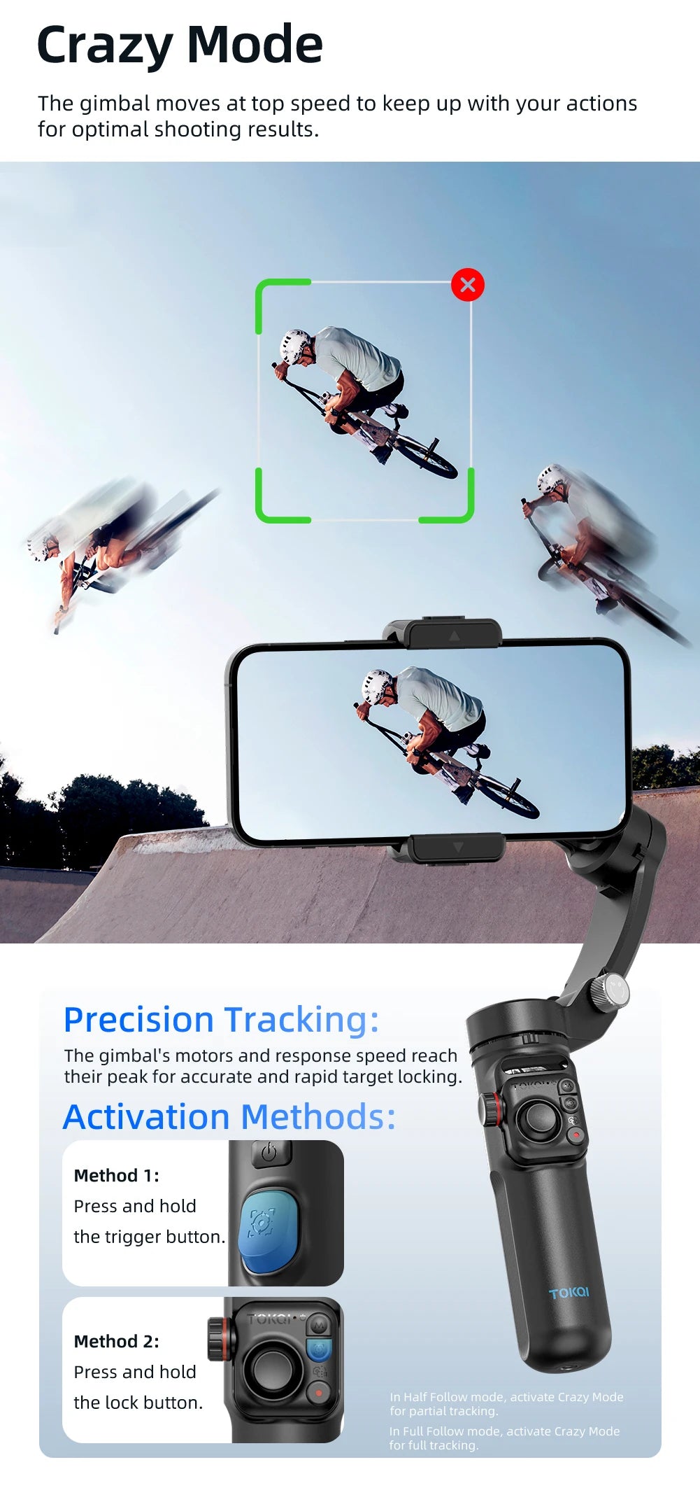 M02 New 3-Axis Handheld Gimbal Stabilizer for Smartphone with Wireless Remote for iPhone Android Phone Face Tracking Tiktok Vlog
