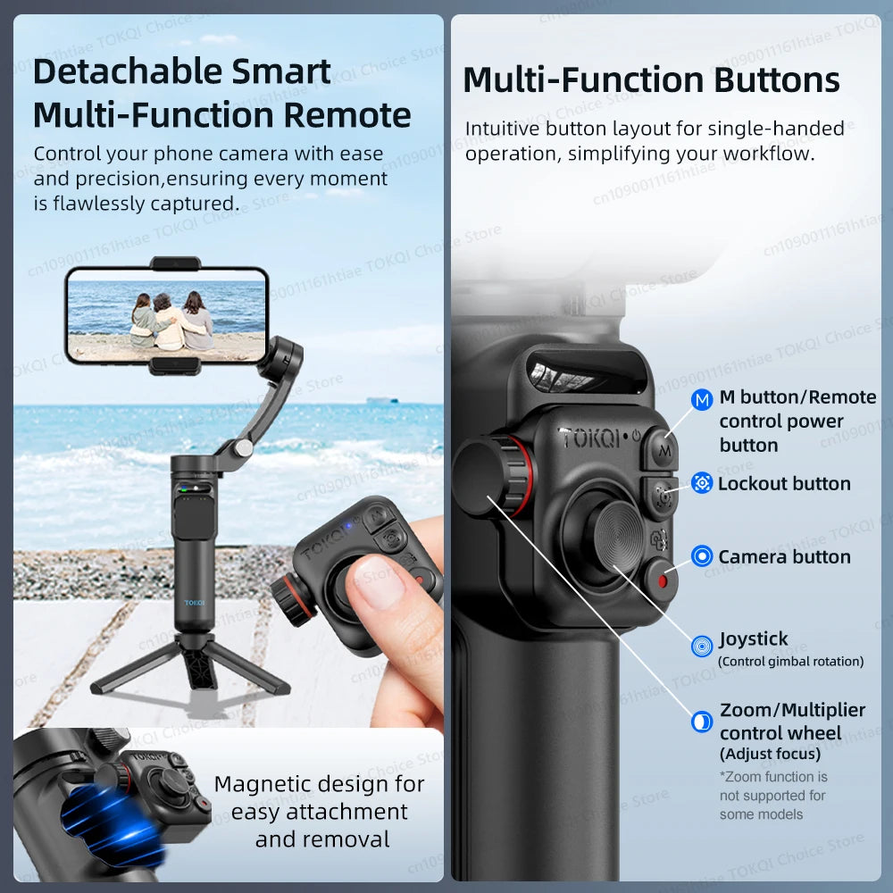 M02 New 3-Axis Handheld Gimbal Stabilizer for Smartphone with Wireless Remote for iPhone Android Phone Face Tracking Tiktok Vlog
