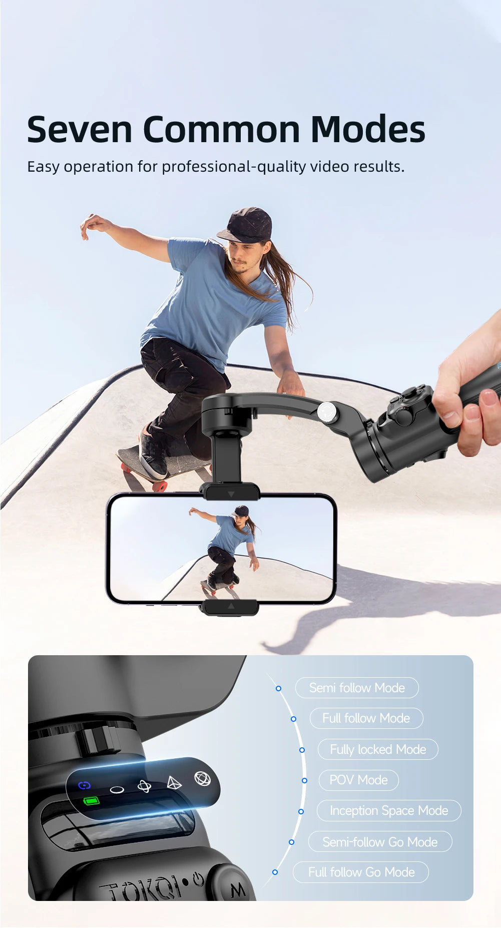 M02 New 3-Axis Handheld Gimbal Stabilizer for Smartphone with Wireless Remote for iPhone Android Phone Face Tracking Tiktok Vlog