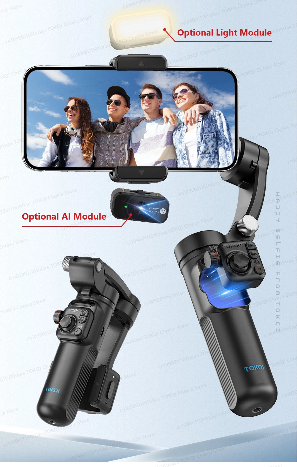 M02 New 3-Axis Handheld Gimbal Stabilizer for Smartphone with Wireless Remote for iPhone Android Phone Face Tracking Tiktok Vlog
